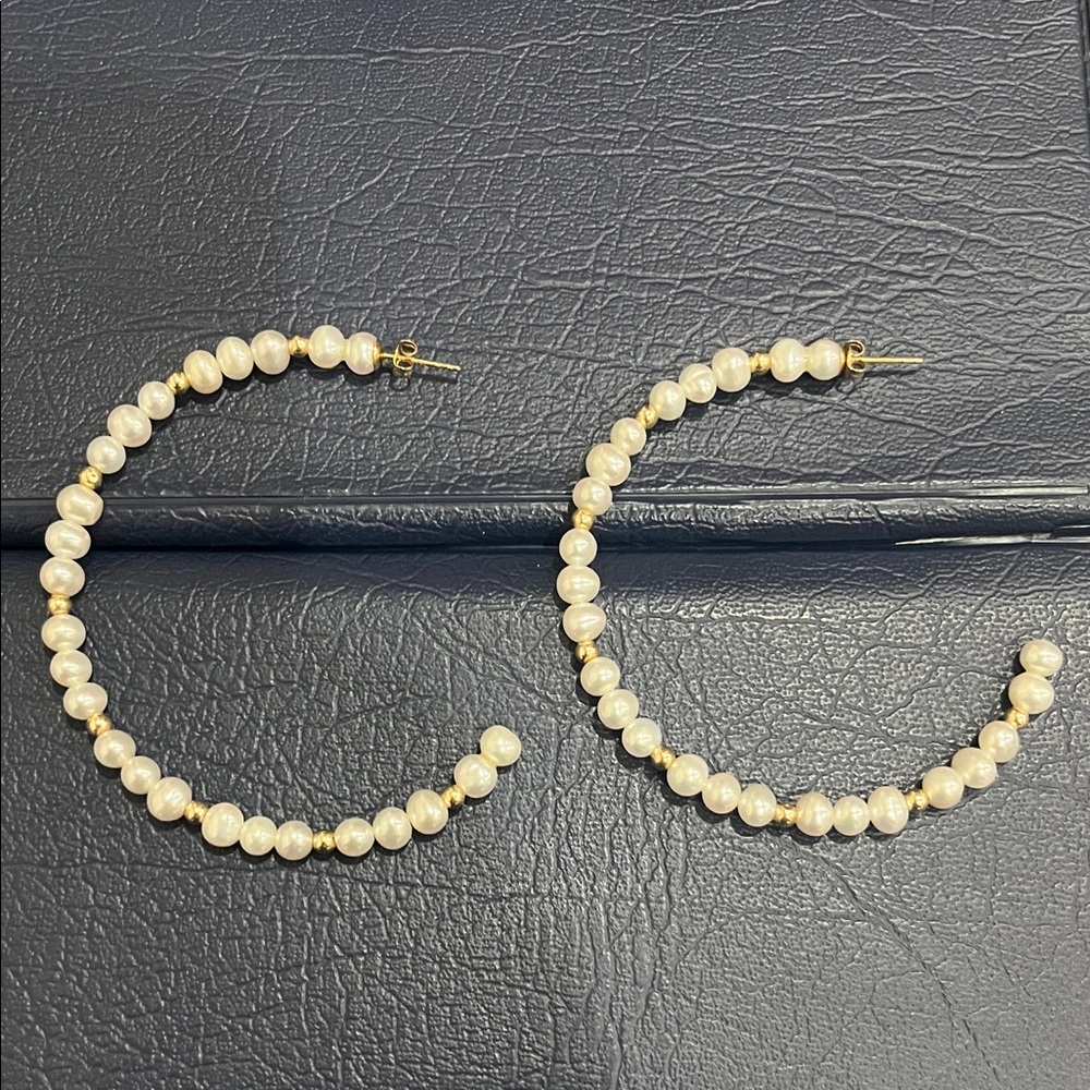 EFFY Cultured Freshwater Pearl Hoop Earrings in 14k Gold